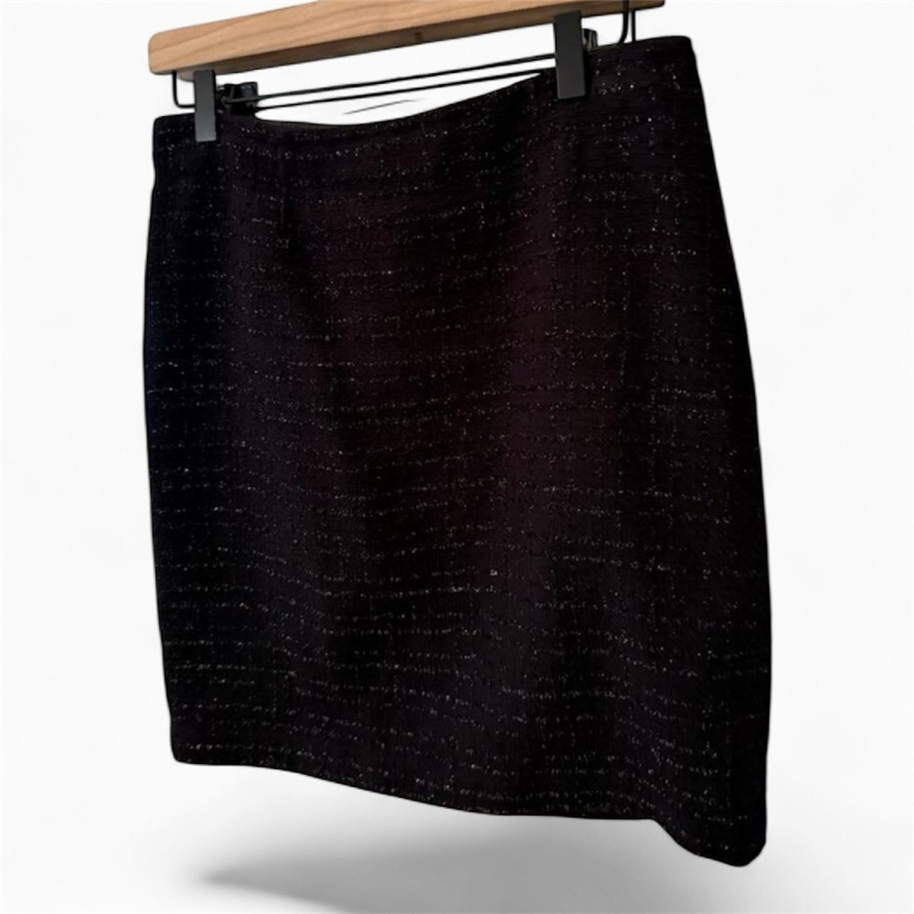 Laundry By Shelli Segal Black Silver Skirt Size 6